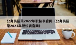 公务员招录2022年职位表官网（公务员招录2021年职位表官网）