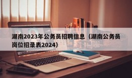 湖南2023年公务员招聘信息（湖南公务员岗位招录表2024）