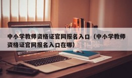 中小学教师资格证官网报名入口（中小学教师资格证官网报名入口在哪）