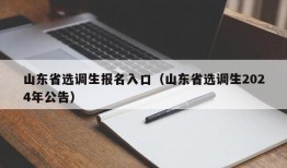 山东省选调生报名入口（山东省选调生2024年公告）