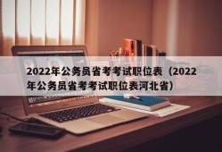 2022年公务员省考考试职位表（2022年公务员省考考试职位表河北省）