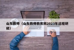 山东教师（山东教师教育网2023年远程研修）