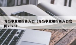 青岛事业编报名入口（青岛事业编报名入口官网2023）