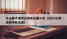 什么都不懂考公务员从哪入手（2024公务员报考职位表）