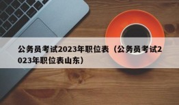 公务员考试2023年职位表（公务员考试2023年职位表山东）