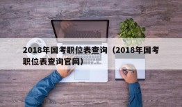 2018年国考职位表查询（2018年国考职位表查询官网）