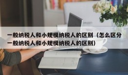 一般纳税人和小规模纳税人的区别（怎么区分一般纳税人和小规模纳税人的区别）