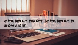 小数的初步认识教学设计（小数的初步认识教学设计人教版）