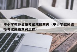 中小学教师资格考试成绩查询（中小学教师资格考试成绩查询流程）