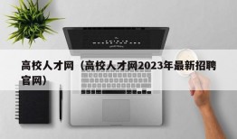 高校人才网（高校人才网2023年最新招聘官网）