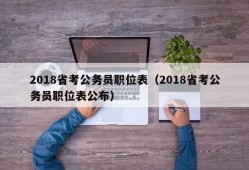 2018省考公务员职位表（2018省考公务员职位表公布）