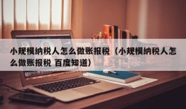 小规模纳税人怎么做账报税（小规模纳税人怎么做账报税 百度知道）