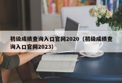 初级成绩查询入口官网2020（初级成绩查询入口官网2023）