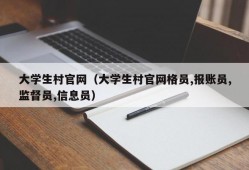 大学生村官网（大学生村官网格员,报账员,监督员,信息员）