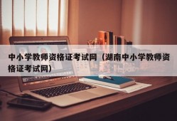 中小学教师资格证考试网（湖南中小学教师资格证考试网）