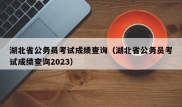 湖北省公务员考试成绩查询（湖北省公务员考试成绩查询2023）