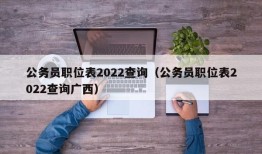 公务员职位表2022查询（公务员职位表2022查询广西）