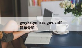 gwyks.ynhrss.gov.cn的简单介绍