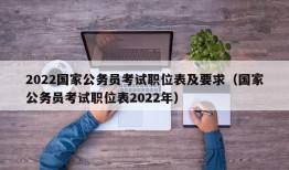 2022国家公务员考试职位表及要求（国家公务员考试职位表2022年）