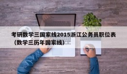 考研数学三国家线2015浙江公务员职位表（数学三历年国家线）