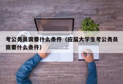 考公务员需要什么条件（应届大学生考公务员需要什么条件）