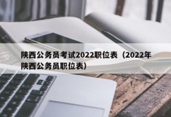 陕西公务员考试2022职位表（2022年陕西公务员职位表）