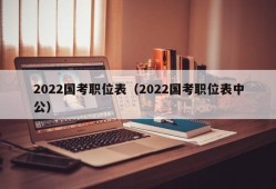 2022国考职位表（2022国考职位表中公）