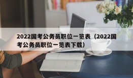 2022国考公务员职位一览表（2022国考公务员职位一览表下载）