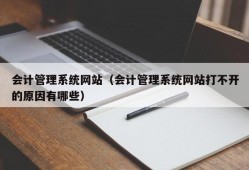 会计管理系统网站（会计管理系统网站打不开的原因有哪些）