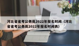 河北省省考公务员2022年报名时间（河北省省考公务员2022年报名时间表）