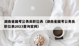 湖南省国考公务员职位表（湖南省国考公务员职位表2023查询官网）