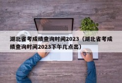 湖北省考成绩查询时间2023（湖北省考成绩查询时间2023下午几点出）