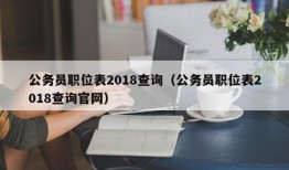 公务员职位表2018查询（公务员职位表2018查询官网）