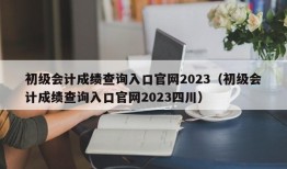 初级会计成绩查询入口官网2023（初级会计成绩查询入口官网2023四川）