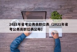 2021年省考公务员职位表（2021年省考公务员职位表公布）