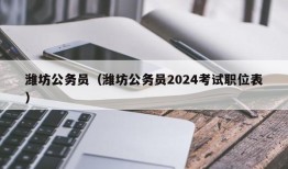 潍坊公务员（潍坊公务员2024考试职位表）