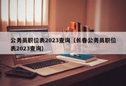 公务员职位表2023查询（长春公务员职位表2023查询）