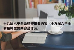 十九届六中全会精神主要内容（十九届六中全会精神主要内容是什么）