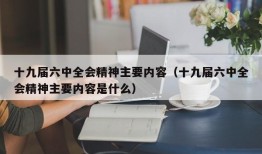 十九届六中全会精神主要内容（十九届六中全会精神主要内容是什么）