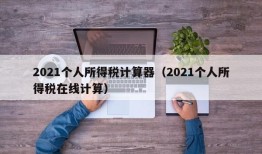 2021个人所得税计算器（2021个人所得税在线计算）