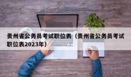 贵州省公务员考试职位表（贵州省公务员考试职位表2023年）