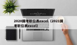 2020国考职位表excel（2021国考职位表excel）