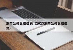 湖南公务员职位表（2023湖南公务员职位表）