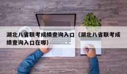 湖北八省联考成绩查询入口（湖北八省联考成绩查询入口在哪）