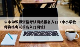 中小学教师资格考试网站报名入口（中小学教师资格考试报名入口网址）