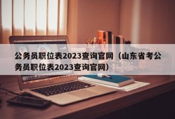 公务员职位表2023查询官网（山东省考公务员职位表2023查询官网）