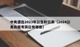 中央遴选2023年公告职位表（2024公务员报考岗位有哪些）