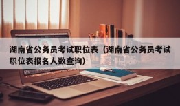 湖南省公务员考试职位表（湖南省公务员考试职位表报名人数查询）