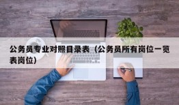 公务员专业对照目录表（公务员所有岗位一览表岗位）