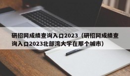 研招网成绩查询入口2023（研招网成绩查询入口2023北部湾大学在那个城市）